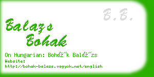 balazs bohak business card